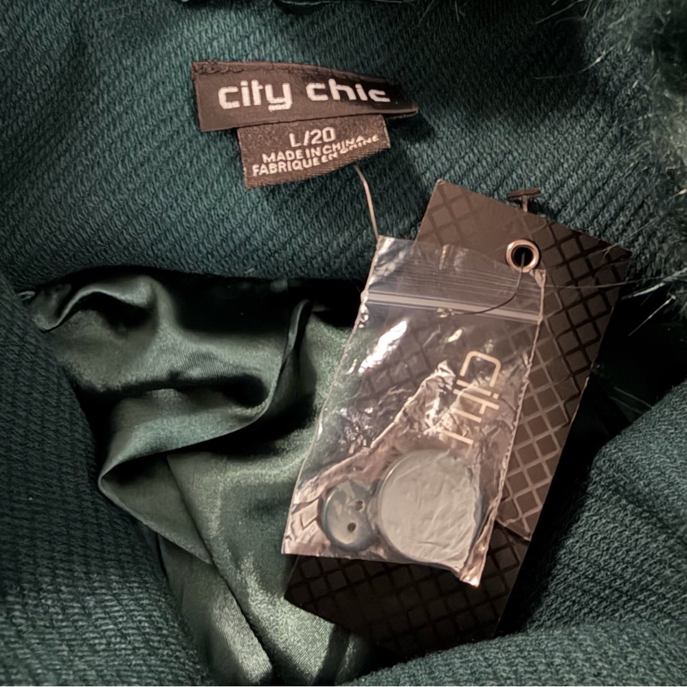 NWT City Chic Blushing Belle Coat - Jade Green - Size 20 / L - Picture 9 of 16